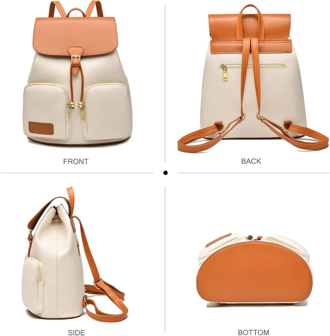 NICOLE & DORIS Frauen Rucksack Modern Rucksack Damen Elegant PU Leder Rucksackhandtaschen Anti Diebs