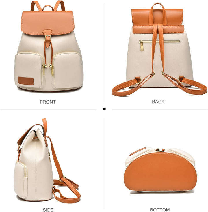NICOLE & DORIS Frauen Rucksack Modern Rucksack Damen Elegant PU Leder Rucksackhandtaschen Anti Diebs
