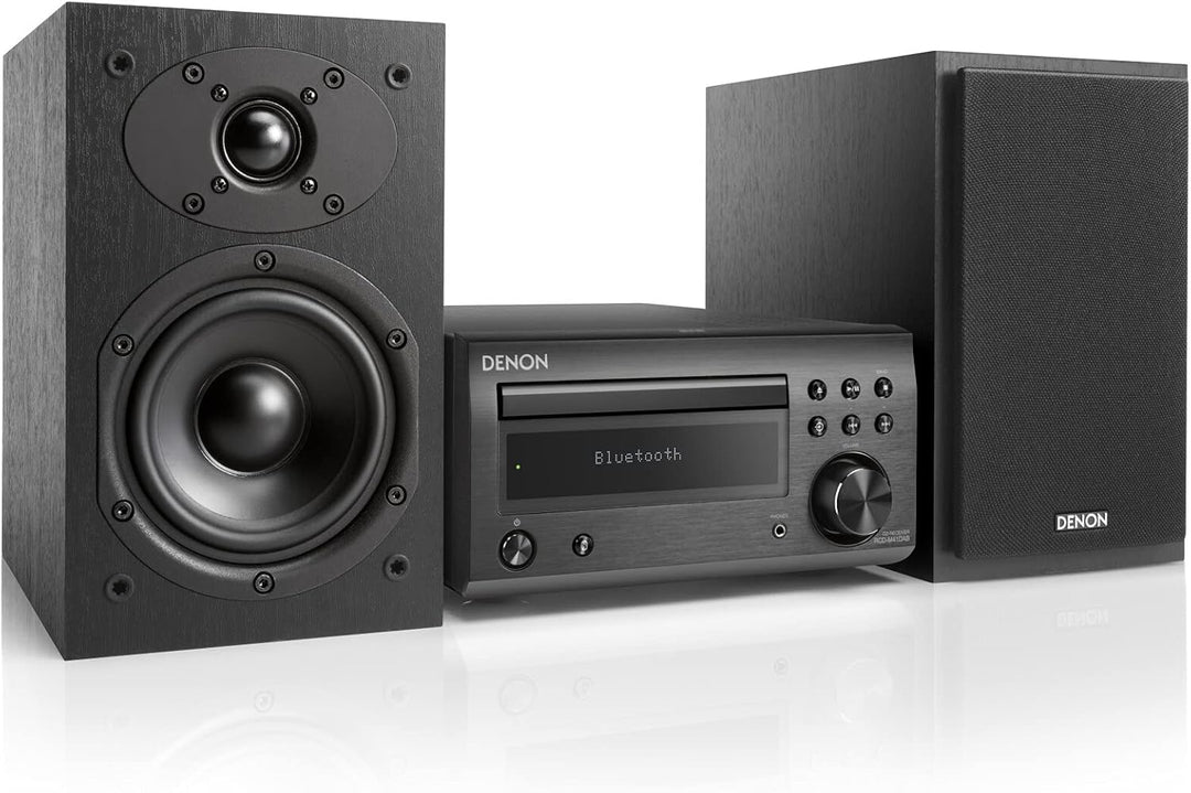 Denon D-M 41 DAB Kompaktes HiFi-System (2 x 30W Ausgangsleistung) Schwarz Schwarz HiFi Set, Schwarz