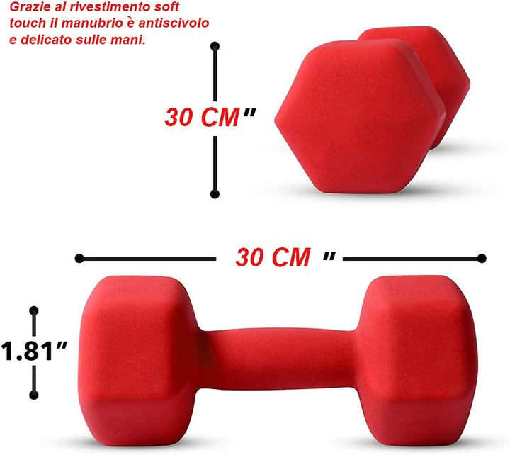 JIM Paar Hanteln 2 x 2 kg Sechskant Neopren