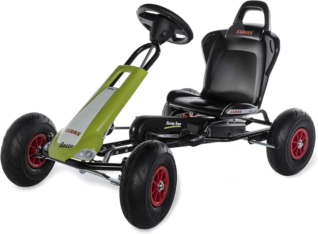 10 503 8 GoKart CLAAS Racer (Tretauto für Kinder von Alter ca. 3-8 Jahre, hochwertiger Stahlrahmen,