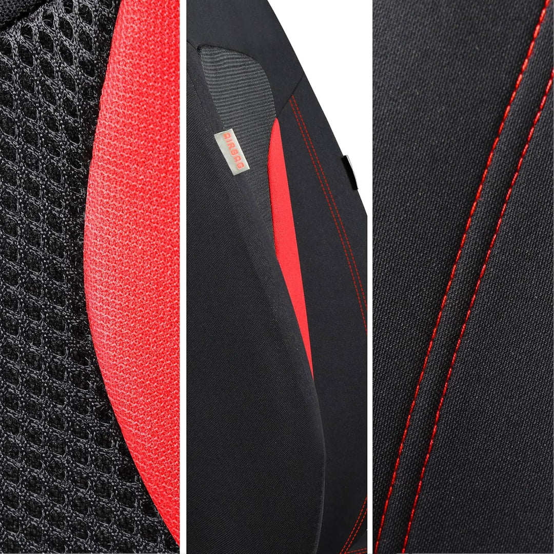 Schonbezüge Sitzbezüge für Ford Fiesta MK 7 Bj 2008-16 in Schwarz/Rot TF3