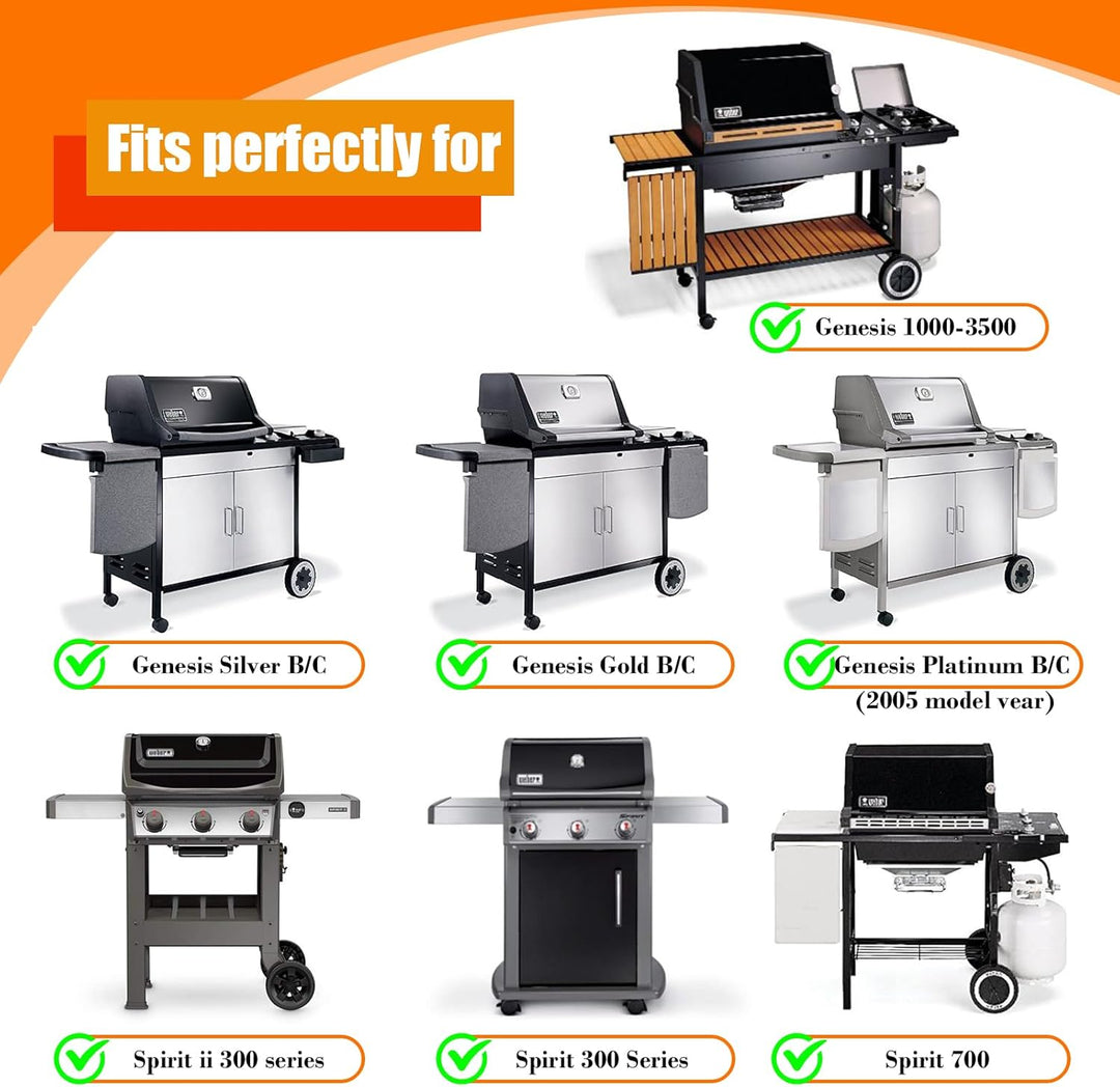 Denmay 44 x 30,5cm Gusseisen Grillplatte für Weber Spirit I II 300 Serie E310 E320 E330, S310 S320 S