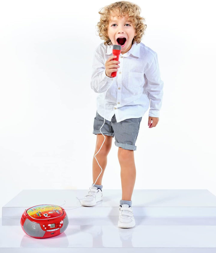 GOGEN Kinder CD Player I LCD Display I AUX I MP3 I Karaoke-Funktion I Tragbar I Batterie oder Netzte