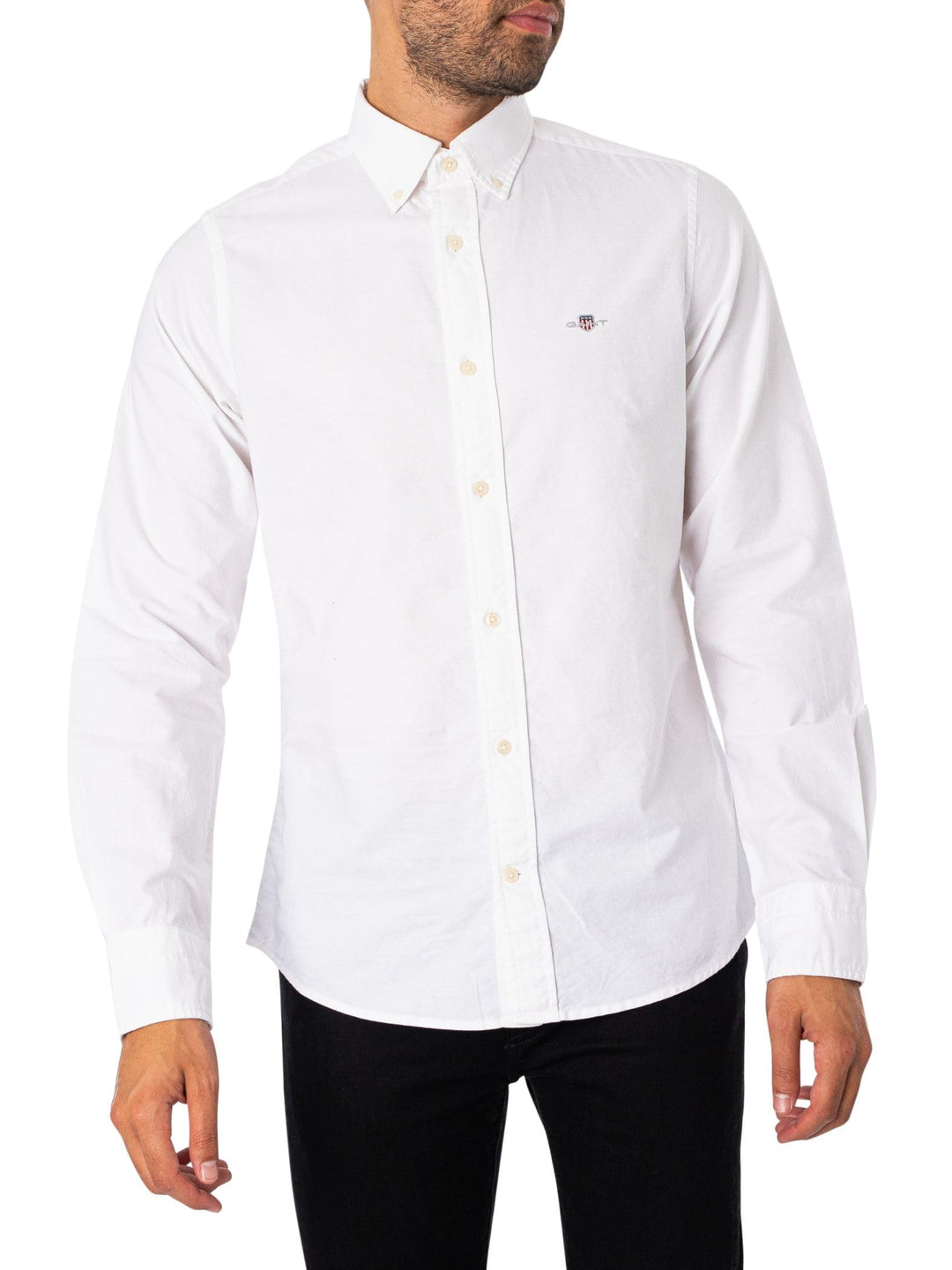 GANT Herren Slim Oxford Shirt Hemd XXL Weiss, XXL Weiß