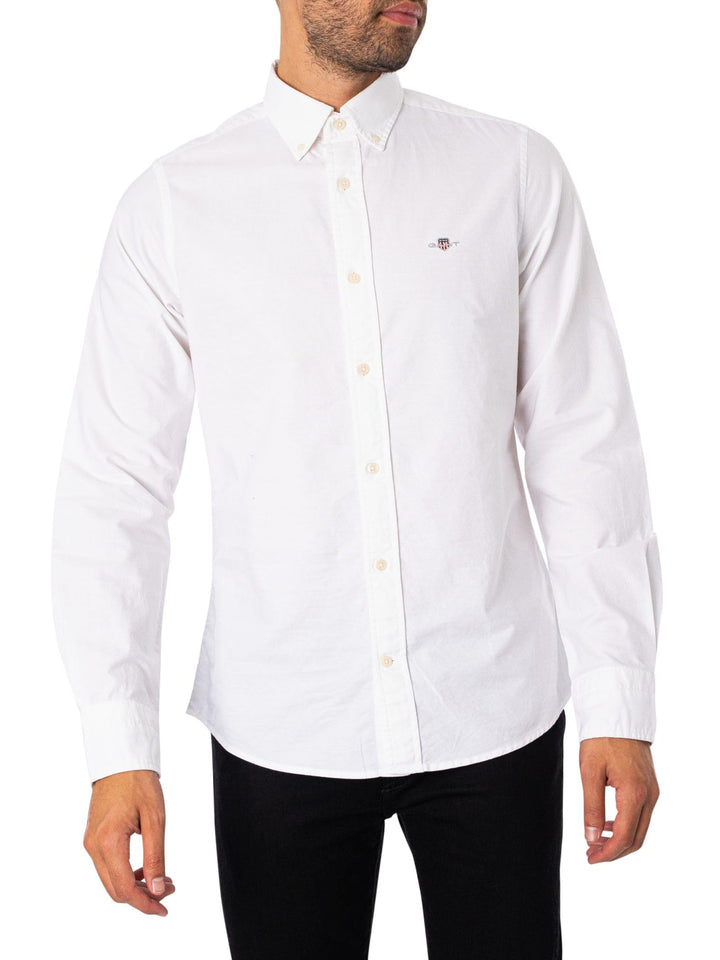 GANT Herren Slim Oxford Shirt Hemd XXL Weiss, XXL Weiß