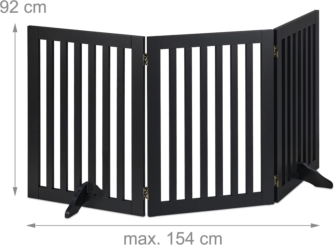 Relaxdays Absperrgitter, freistehendes Schutzgitter, HxB: 92 x 154 cm, mit Füssen, Hunde, Kindergitt