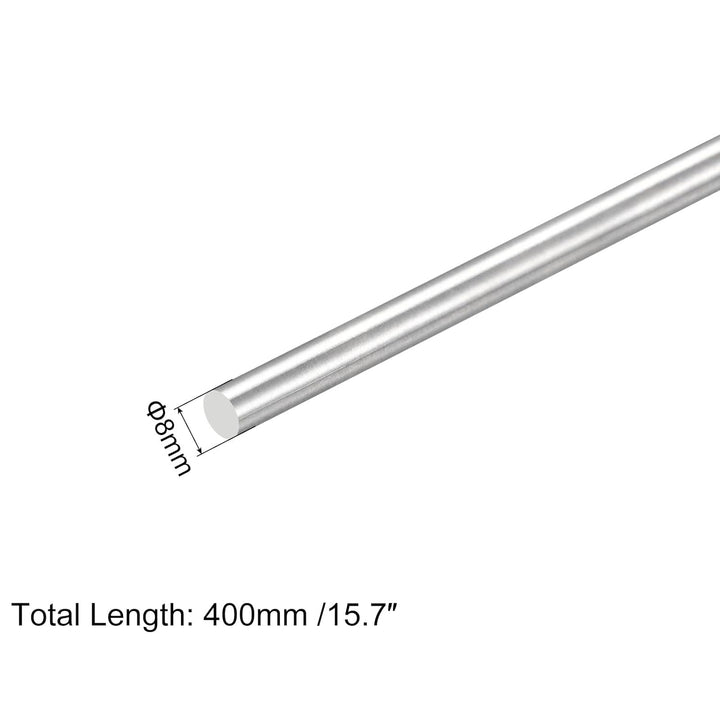 sourcing map 304 Edelstahl Rundstäbe, 8mm x 400mm Vollschaftstäbe für DIY Craft Modellauto Hubschrau