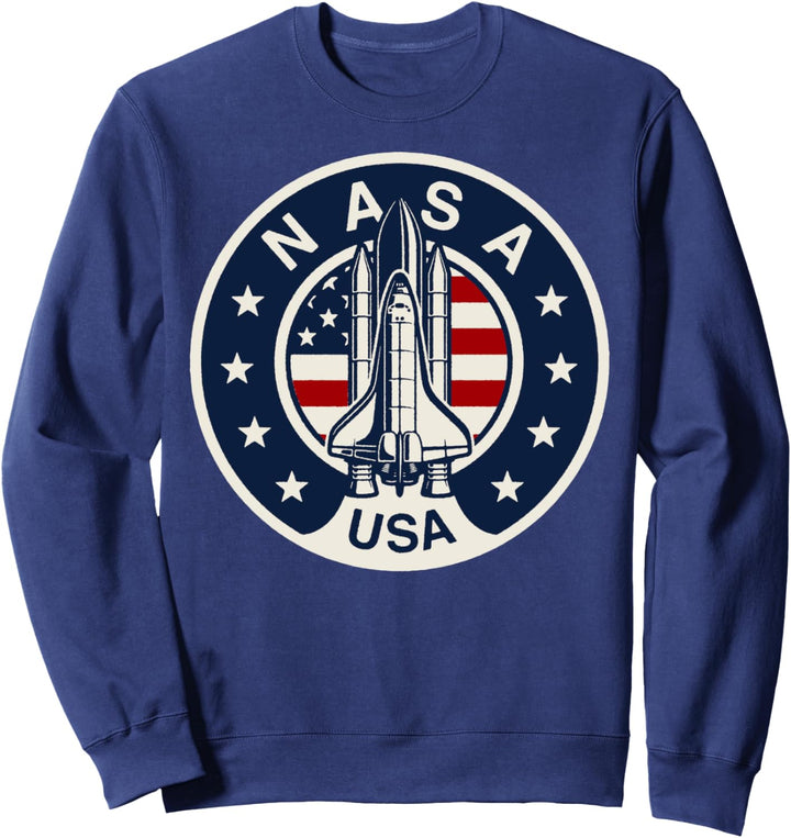 NASA USA Shuttle Rocket American Flag Logo Sweatshirt
