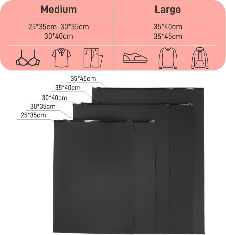 QlyYea Zip Beutel Kleidung, 50 Stück 30 * 40cm Zip Bbeutel Wasserdicht, Wiederverwendbar Zipper Beut