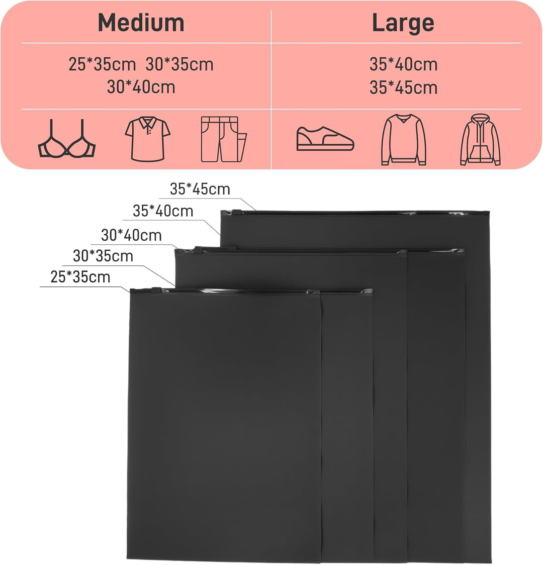 Zip Beutel für Kleidung, 50 Stück 25 * 35cm Zip Beutel Klein, Wiederverwendbar Zipper Beutel für Kle