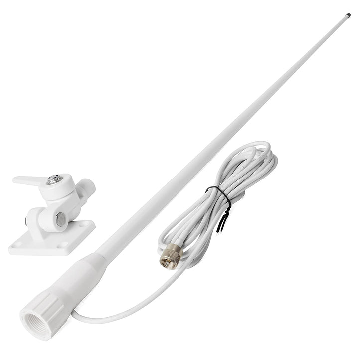 HYS VHF Marine Fiberglas Antenne 1,1 m/43,7 Zoll Verstärkung Antenne 7 Meter Koaxial Feeder mit PL-2