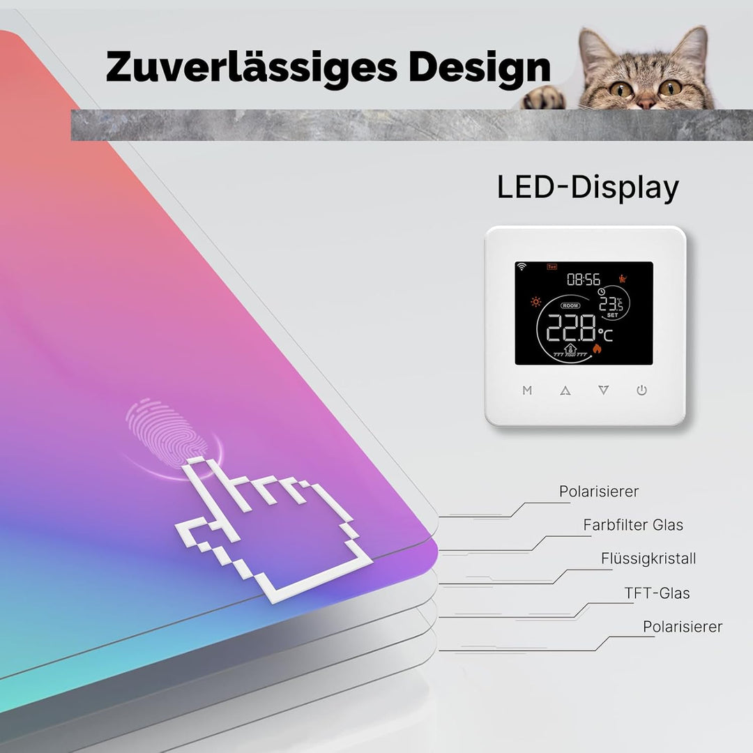 MOES Smart Thermostat für Boiler, WLAN Raumthermostat Programmierbares Kompatibel Alexa Echo/Google