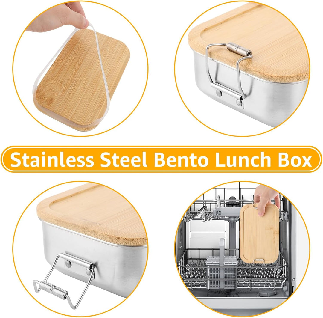 STARVAST 2 Stück Brotdose Edelstahl Lunchbox Erwachsene Kinder - Lunch Box Adult 700ML Brotdose Meta
