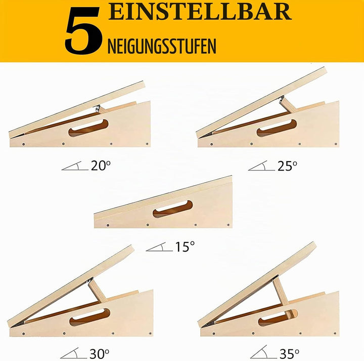 Professionelles Schrägbrett aus Holz, verstellbares Neigungsbrett und Wadendehner, Stretch-Brett - e