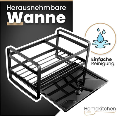 HomeKitchen® Premium Spülbecken Organizer aus rostfreiem Edelstahl für Aufbewahrung von Küchenutensi