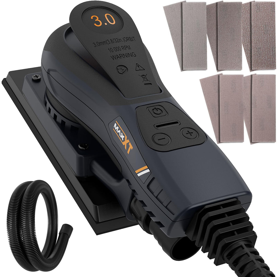 MAXXT bürstenloser Exzenterschleifer Elektrisch 3mm Orbitalschleifer 350W Multifunktion 4000-10000 U