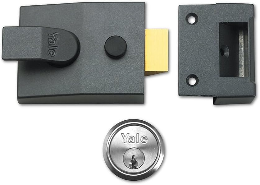 Yale 89 Standard Nachtriegelschloss, Chromzylinder satiniert, Dornmass 60 mm Satin Chrome Cylinder 6