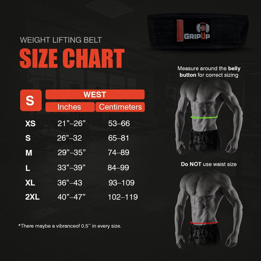 Gewichthebergürtel 4” aus Nylon – Leichter Trainingsgürtel für Krafttraining, Fitness und Gym Workou