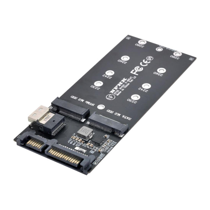 Chenyang M.2 NVME PCIE SSD auf SFF-8654 & NGFF SATA SSD auf SATA 2 in 1 Kombi Adapter für Mainboard