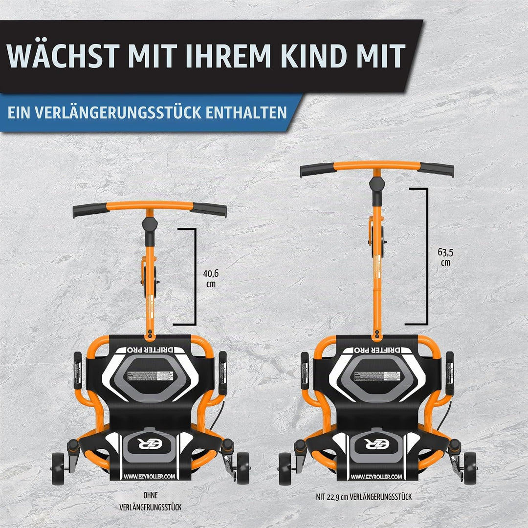 Ezyroller Funfahrzeug Drifter Pro X Jugendliche Erwachsene Dreirad ab 10 Trike (orange), Orange