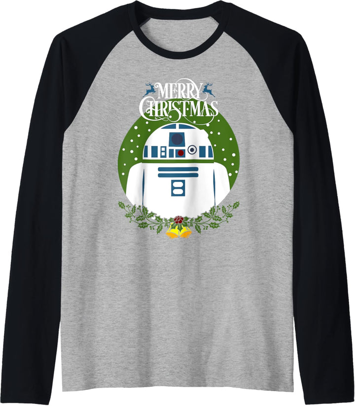 Star Wars R2-D2 Merry Christmas Wreath Bells Raglan