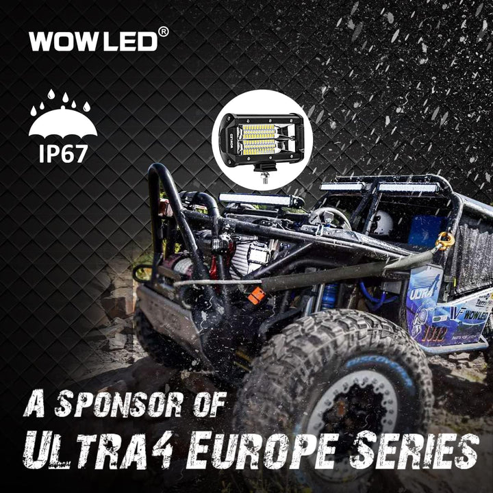 WOWLED LED Arbeitslichtbalken, 2x 5 Zoll 36W 10800Lumen Zwei Reihen Upgrade Off Road Lichter Lichtba