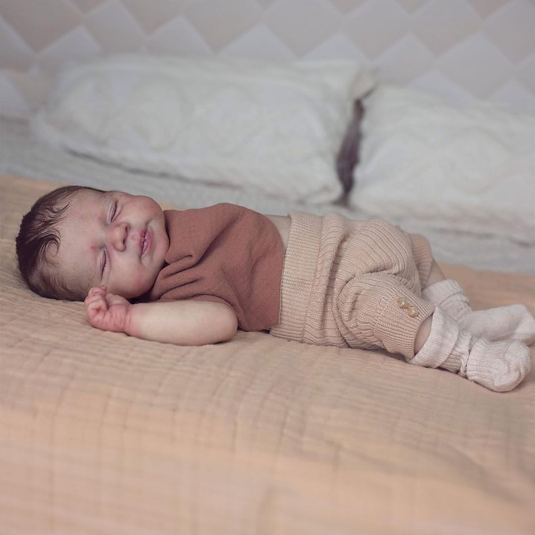Zero pam Realistische Reborn Puppen,Reborn Baby Junge 18 Zoll 48 cm, Puppe Vollsilikon Lebensechte B