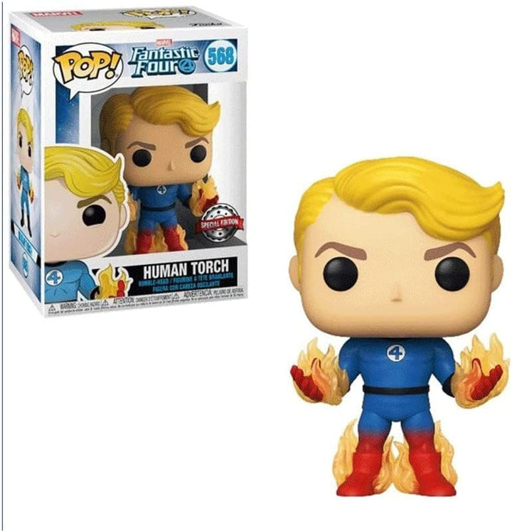 Marvel Funko – 45007 – Funko Pop Fantastic Four – Human Tourch – Wackelkopf Vinyl Figur, 9cm