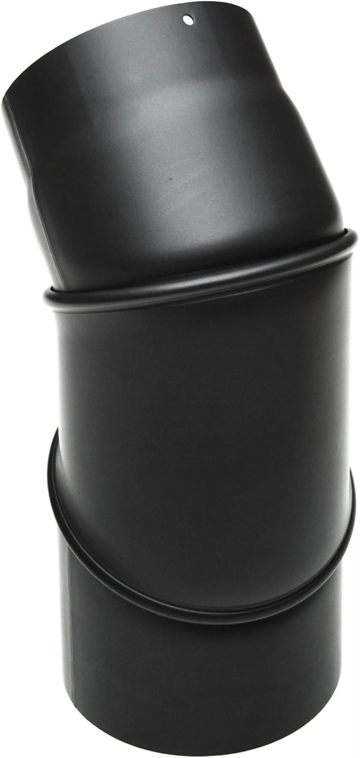 raik Rauchrohrbogen Ofenrohrbogen 0-90° drehbar 3-teilig 120 mm Durchmesser Stahlblech 2 mm Schwarz