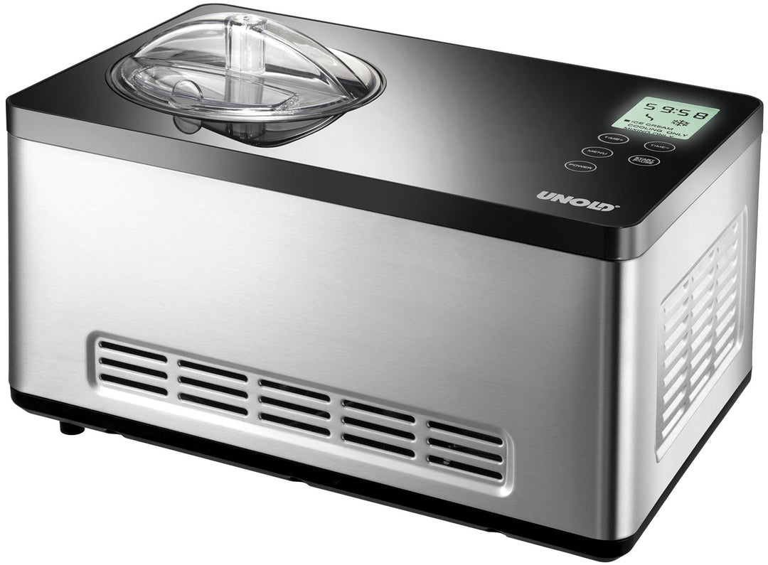 UNOLD 48845 Eismaschine Gusto mit selbstkühlendem Kompressor, 2 L Volumen, elegantes Edelstahlgehäus