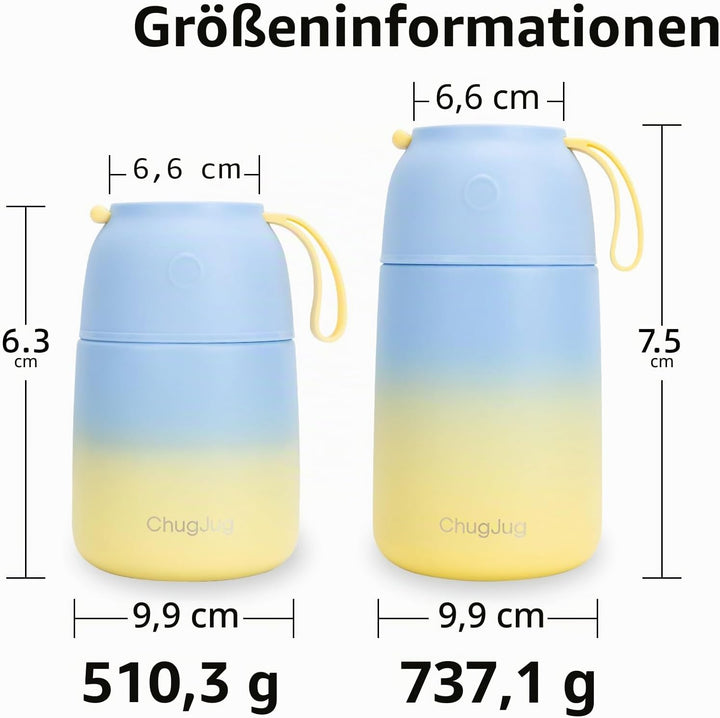 Thermobehälter für Essen 530ml, Edelstahl Thermobecher für Essen Warmhaltebehälter mit Löffel, Ausla