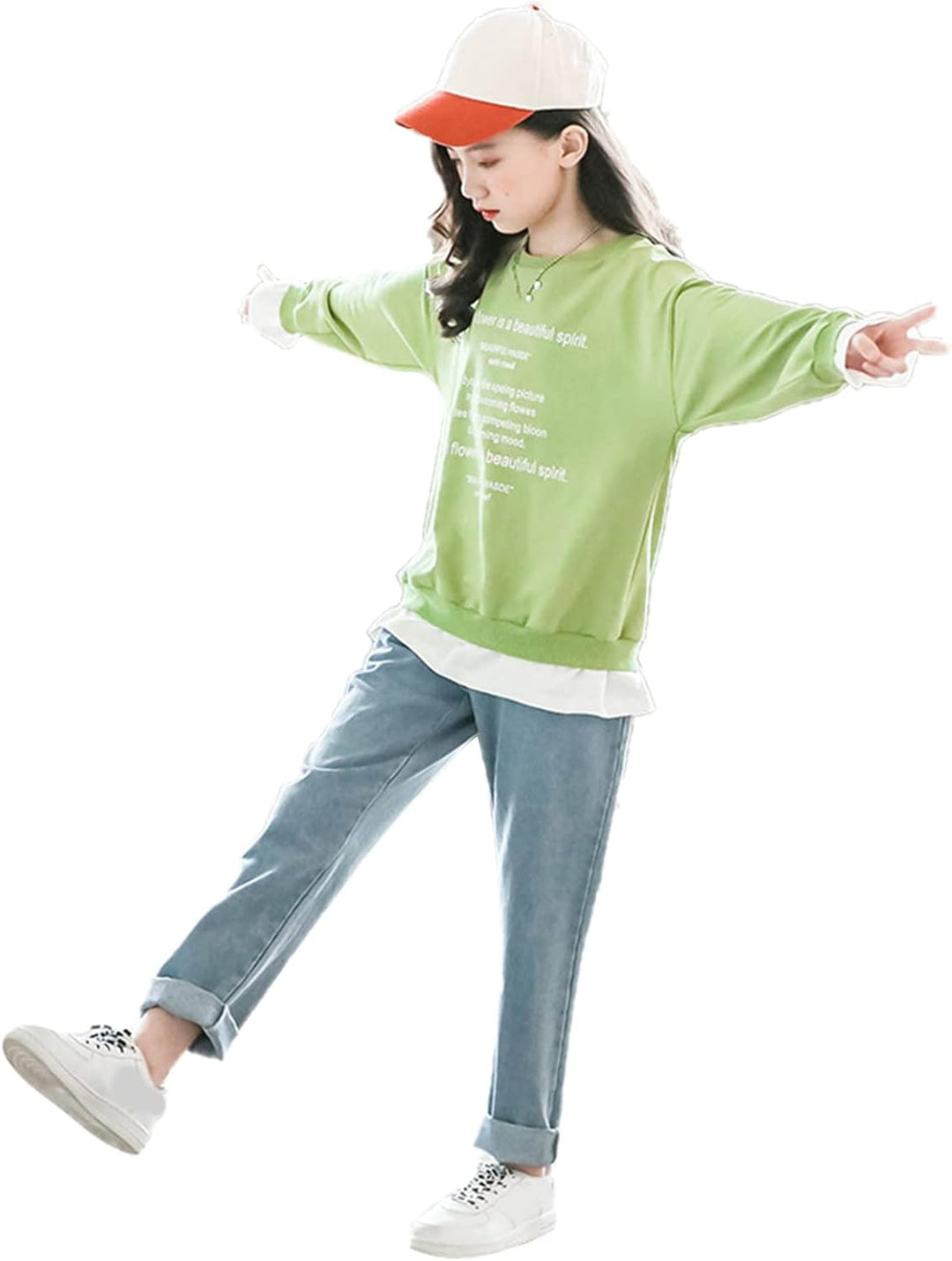 Mädchen Trainingsanzug Gestreift Pullover Sweatshirt Jogging Hose Bekleidungsset for 3-14 Jahre 7-8