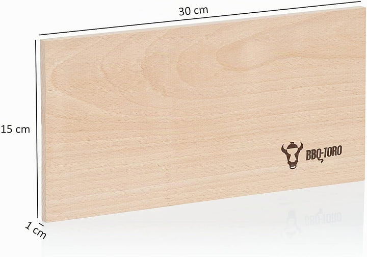 BBQ-Toro Räucherbrett aus 100% Buchenholz (6 Stück) | 30 x 15 x 1 cm | Grillbrett zum Erzeugen von R