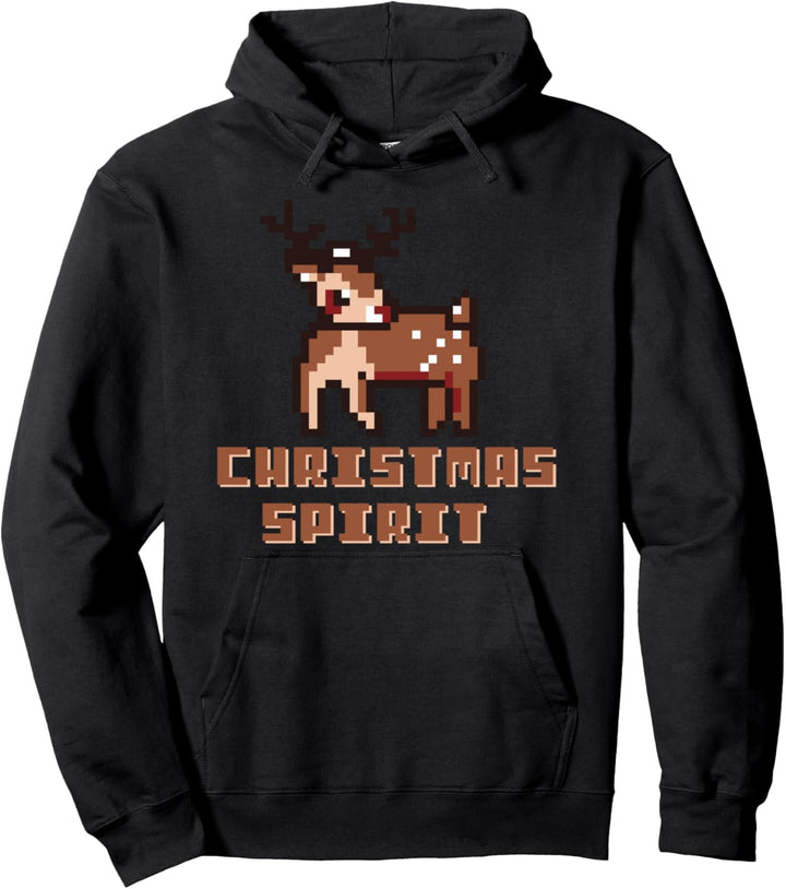 8 Bit Rentier Weihnachten Geist Weihnachtsmann 2021 Geschenk Pullover Hoodie