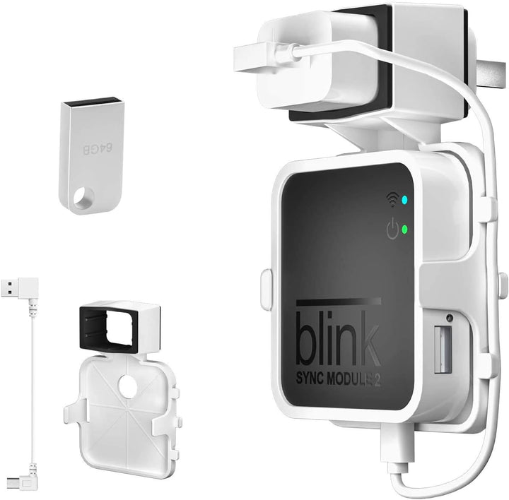 HOLACA 64 GB USB Flash Laufwerk und Wandhalterung für Blink Sync Module 2, Halterung für Neue Blink