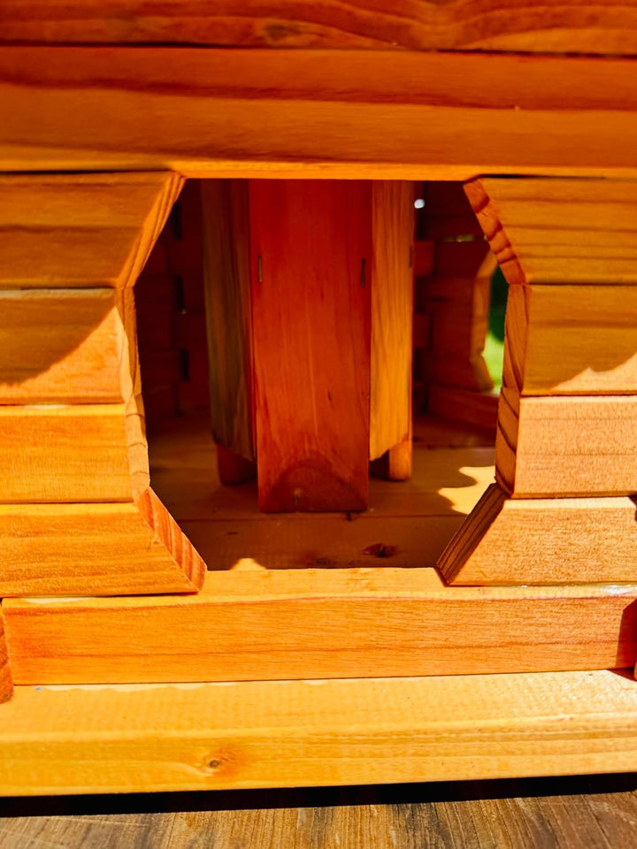 Handgefertigtes Sechseck Vogelhaus aus Holz wetterfest M - XXL mit und ohne StänderI Futterhaus I Fu