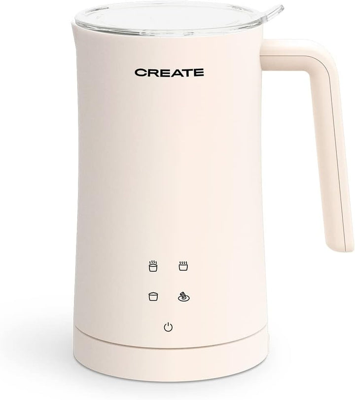 CREATE/MILKFROTHER/Elektrischer Milchaufschäumer Cremeweiss/Touchscreen, 4 Automatikprogramme, Siche