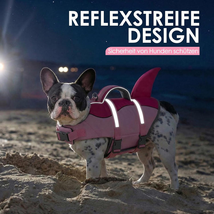 AOFITEE Schwimmweste Hund XS, Verstellbar Hundeschwimmweste Hai, Hoher Auftrieb Klein Hunde Schwimmw