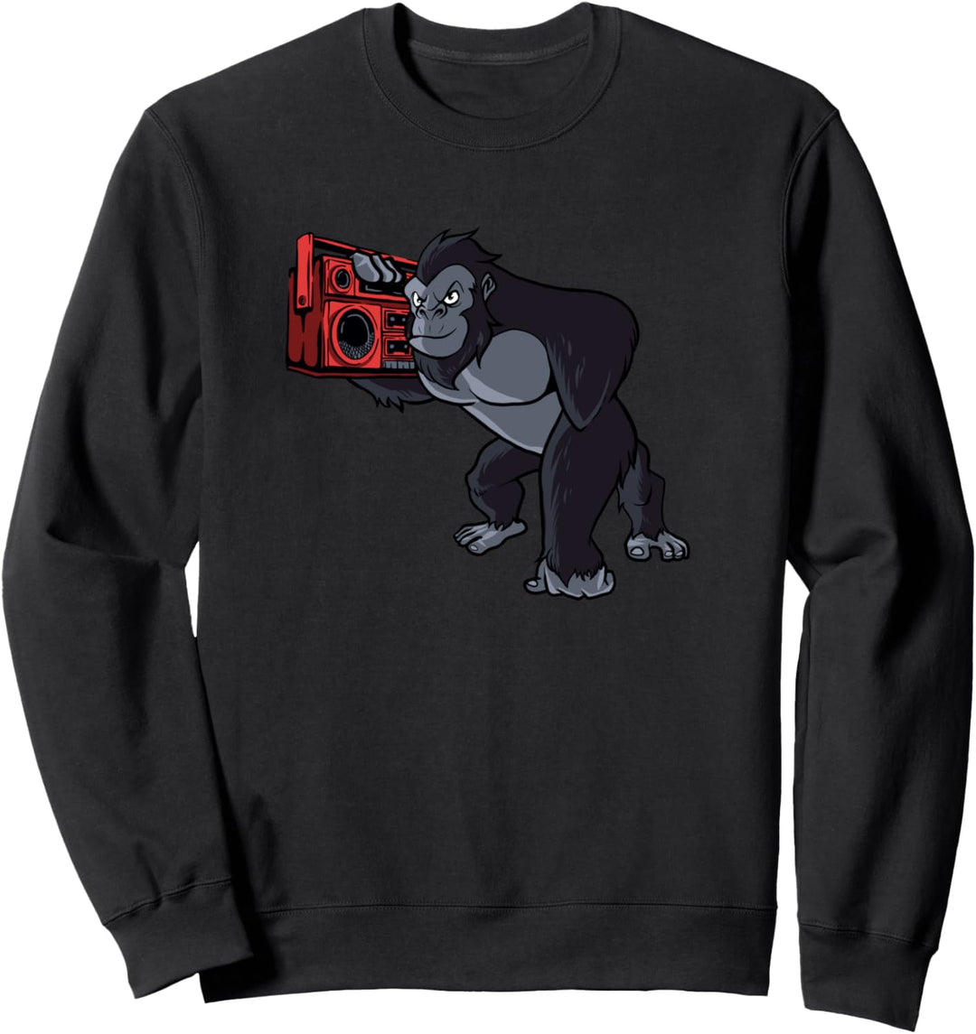 Ghettoblaster 80er 90er Hip Hop - Boombox Gorilla Sweatshirt