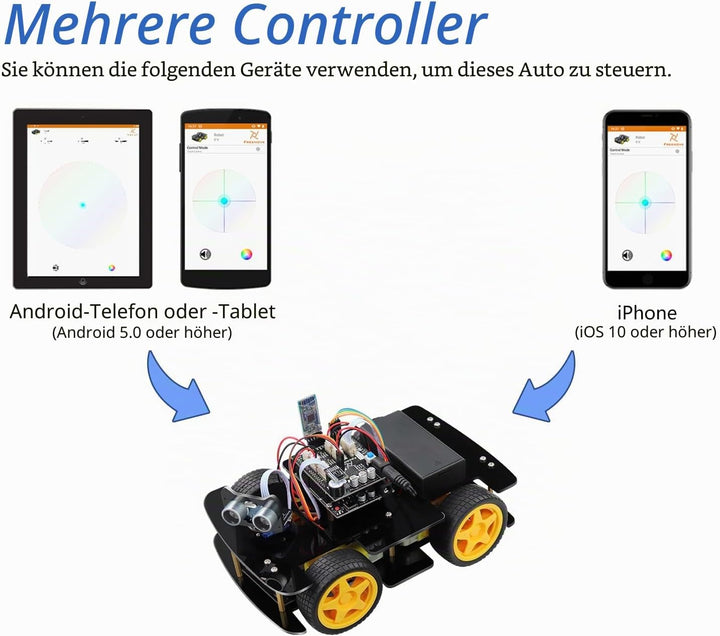FREENOVE 4WD Car Kit (Compatible with Arduino IDE), Line Tracking, Obstacle Avoidance, Ultrasonic Se
