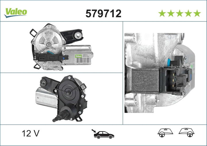 VALEO 579712 Wischermotor VALEO Heckwischermotor 579712 CITROEN PEUGEOT TOYOTA C1 107 AYGO