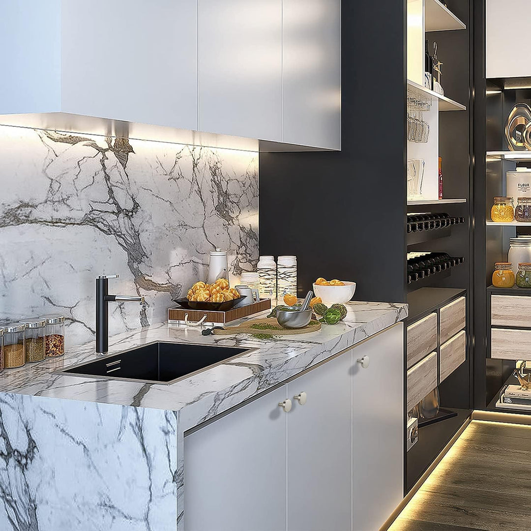 LONTAN 20 Stück Möbelknöpfe edelstahl Schrankknöpfe Rund Knöpfe Schrank Silber Schubladenknöpfe Möbe