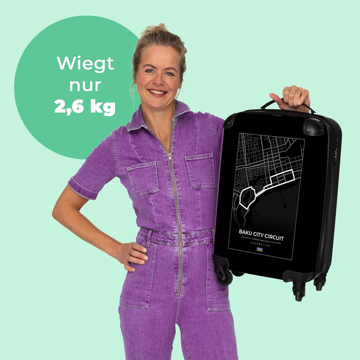 NoBoringSuitcases.com® Koffer Handgepäck Trolley Rollkoffer Kleine Reisekoffer mit 4 Rollen - Motors