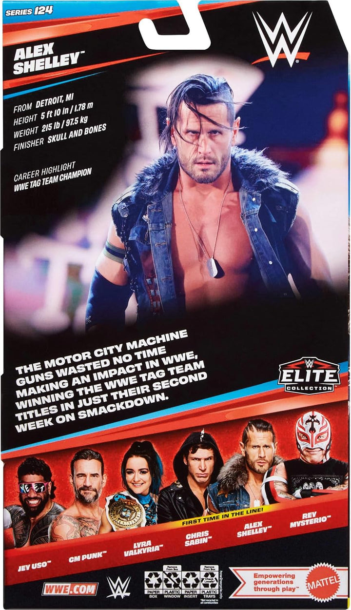 Mattel WWE Elite Actionfigur & Zubehör, Serie #124 Set, 15,2 cm grosses Sammlerstück Akex Shelley mi