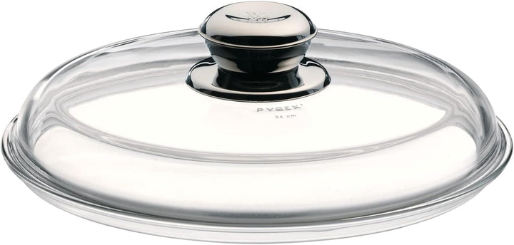 WMF Glas-Pfannendeckel 24 cm, Deckel für 24er Pfannen, Deckel mit Metallknauf, hitzebeständiges Glas