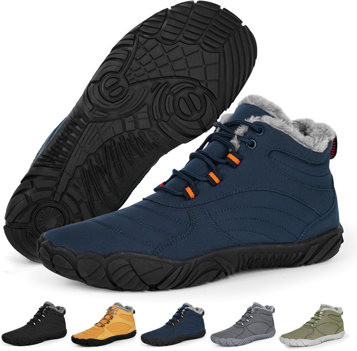 RUYI Barfussschuhe Winter Herren Damen Barfussschuhe Wasserabweisend, Warm Gefüttert Winterschuhe Tr