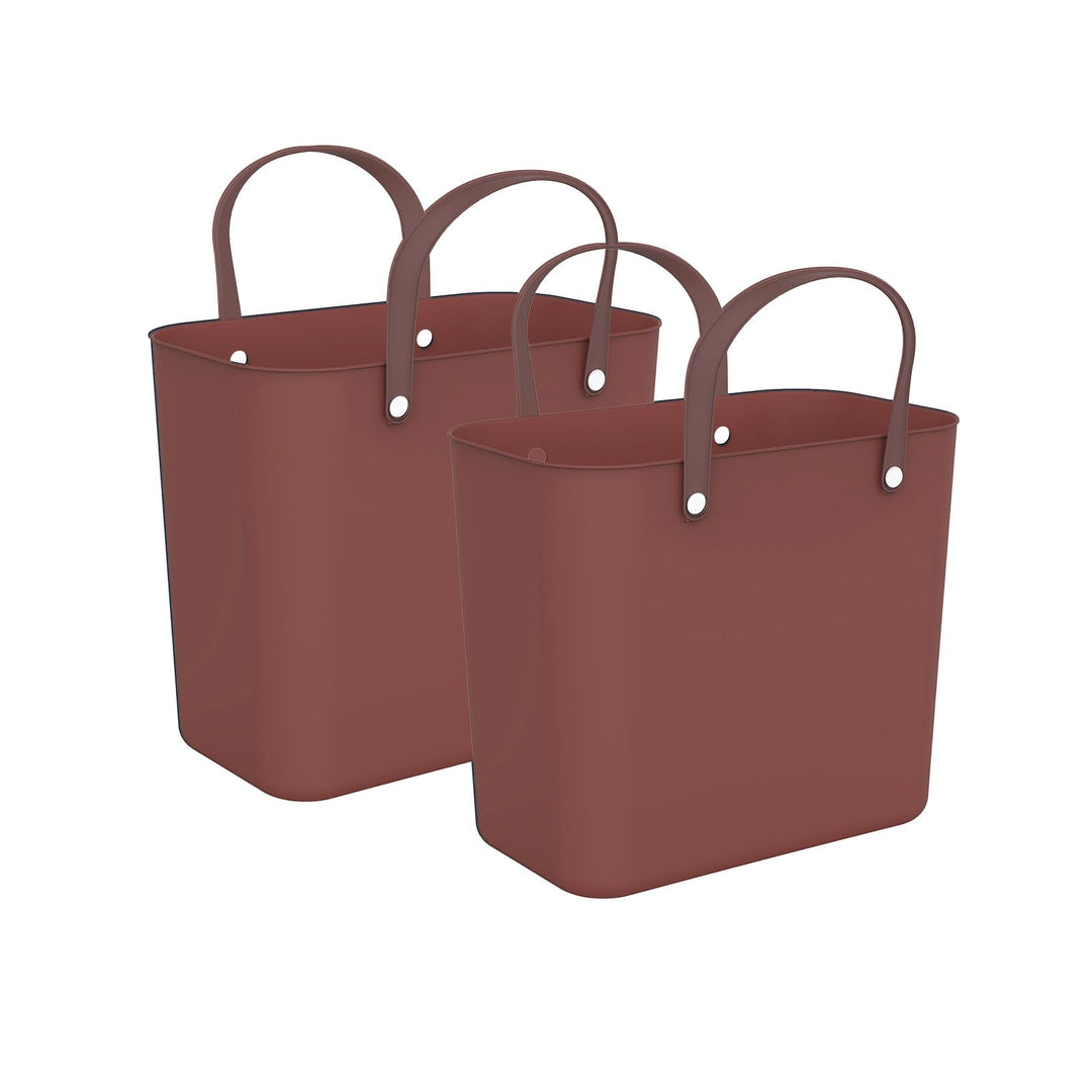 Rotho Albula 2er-Set Einkaufskorb, Kunststoff (PP recycelt), rot, 2 x 25l, (40 x 23,5 x 34 cm)