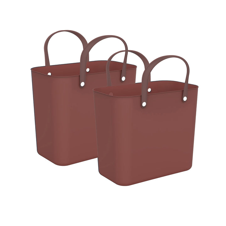 Rotho Albula 2er-Set Einkaufskorb, Kunststoff (PP recycelt), rot, 2 x 25l, (40 x 23,5 x 34 cm)