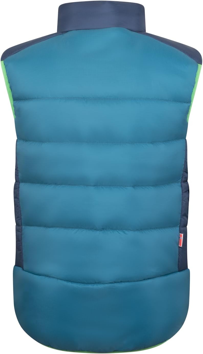 Trollkids Kids Hardanger Vest 134-140 Mystik Blau/Dunkel Marine/Frischgrün, 140 mystic blue